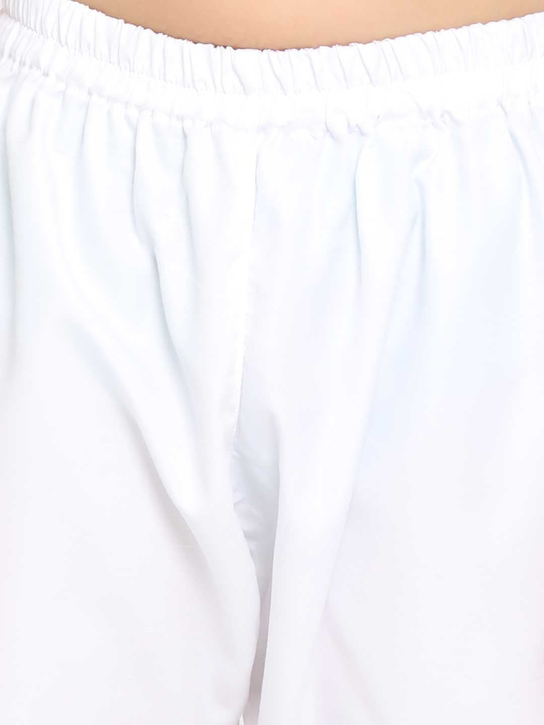 Boys Aqua And White Kurta Pyjama Set