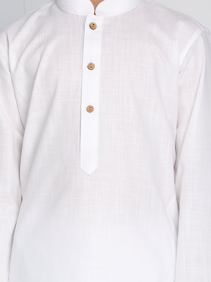 Boys White Kurta Pyjama Set