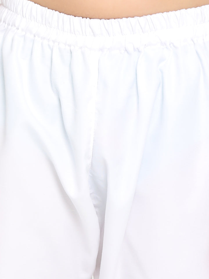 Boys White Kurta Pyjama Set