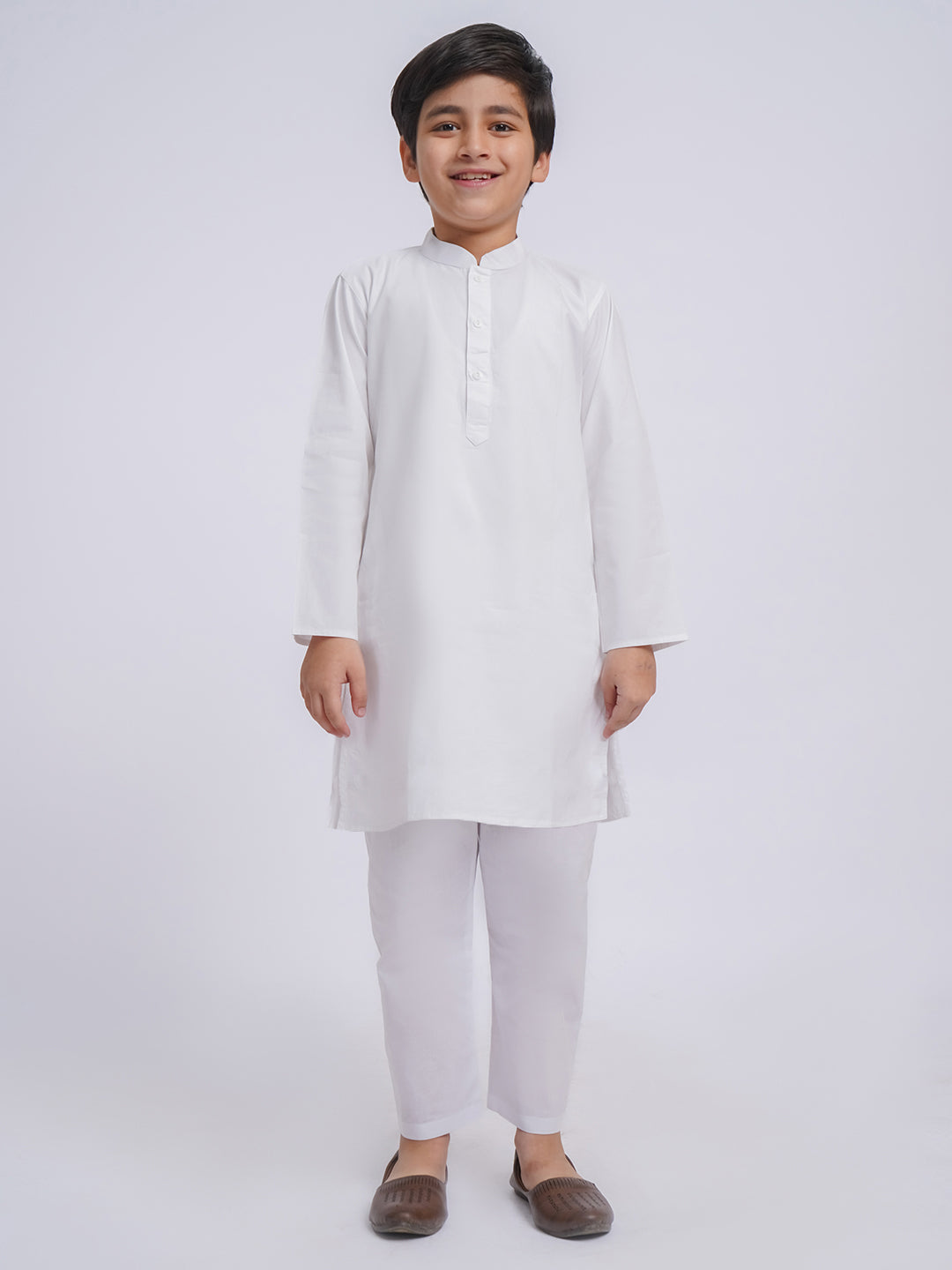 Men's White Cotton Kurta And Pyjama Set