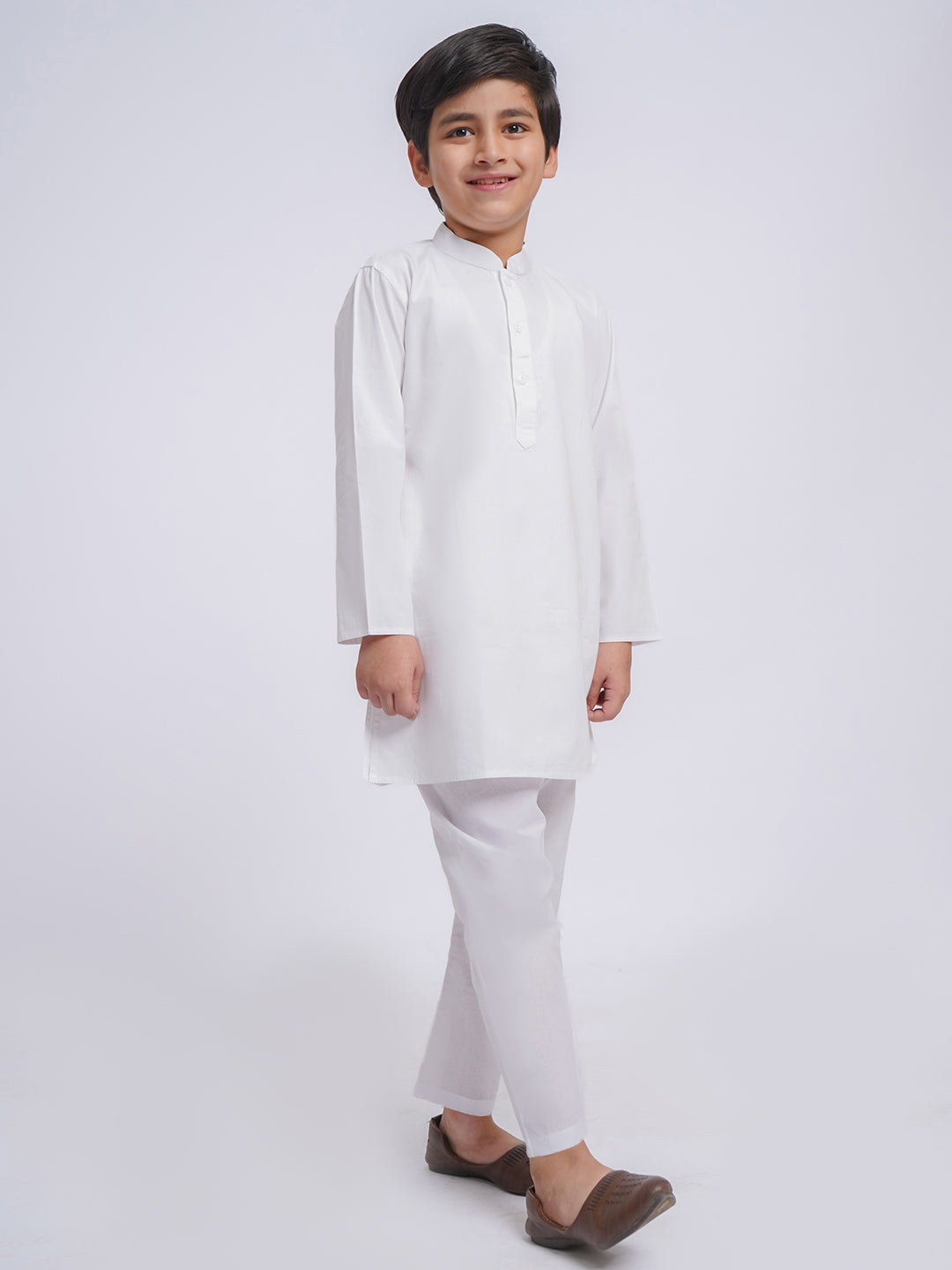 Men's White Cotton Kurta And Pyjama Set