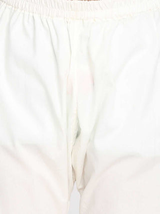 VASTRAMAY Boys' Pink And White Kurta Pyjama Set
