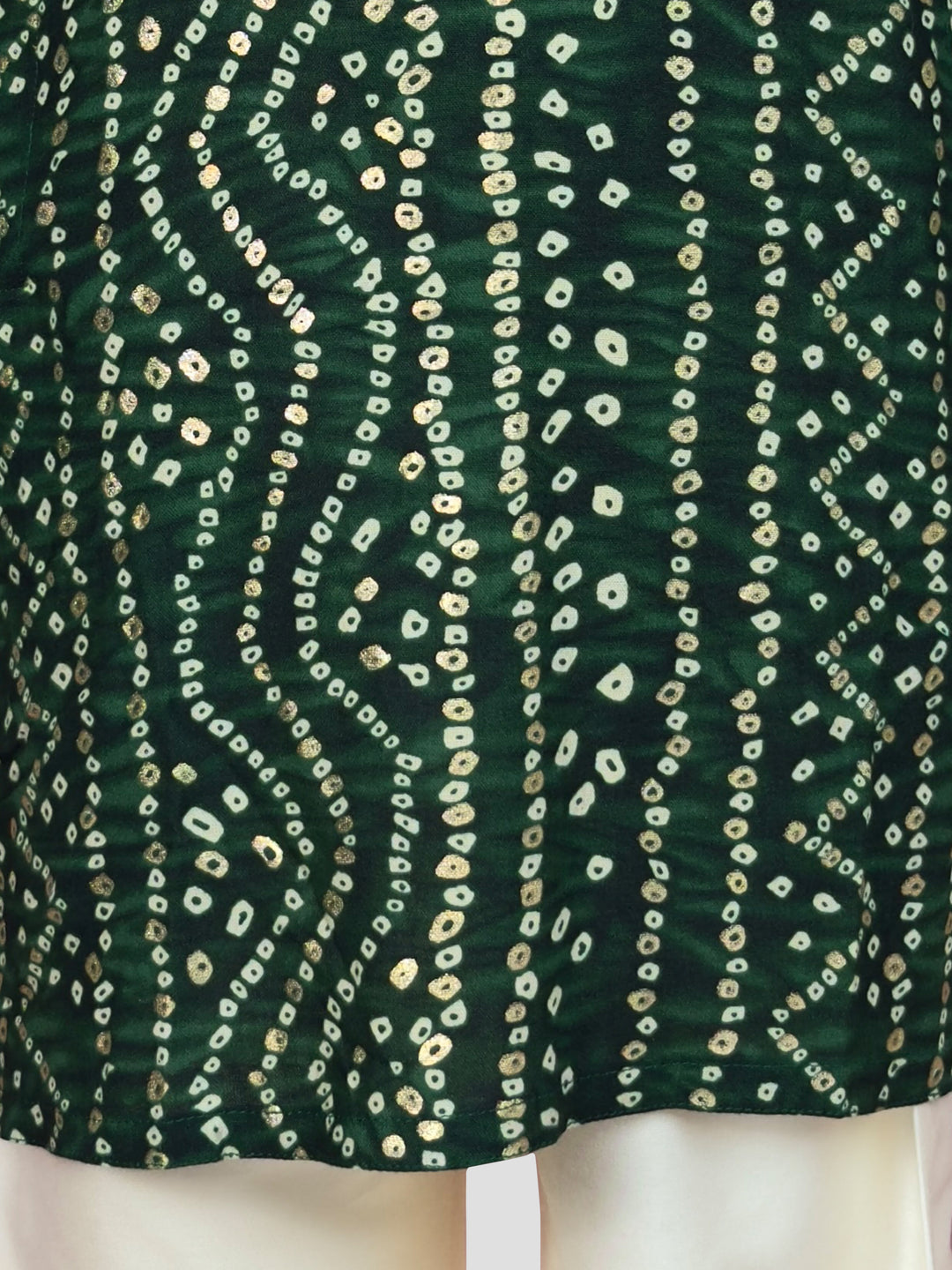 Boys Green Rayon Bandhani Kurta Pyjama Set