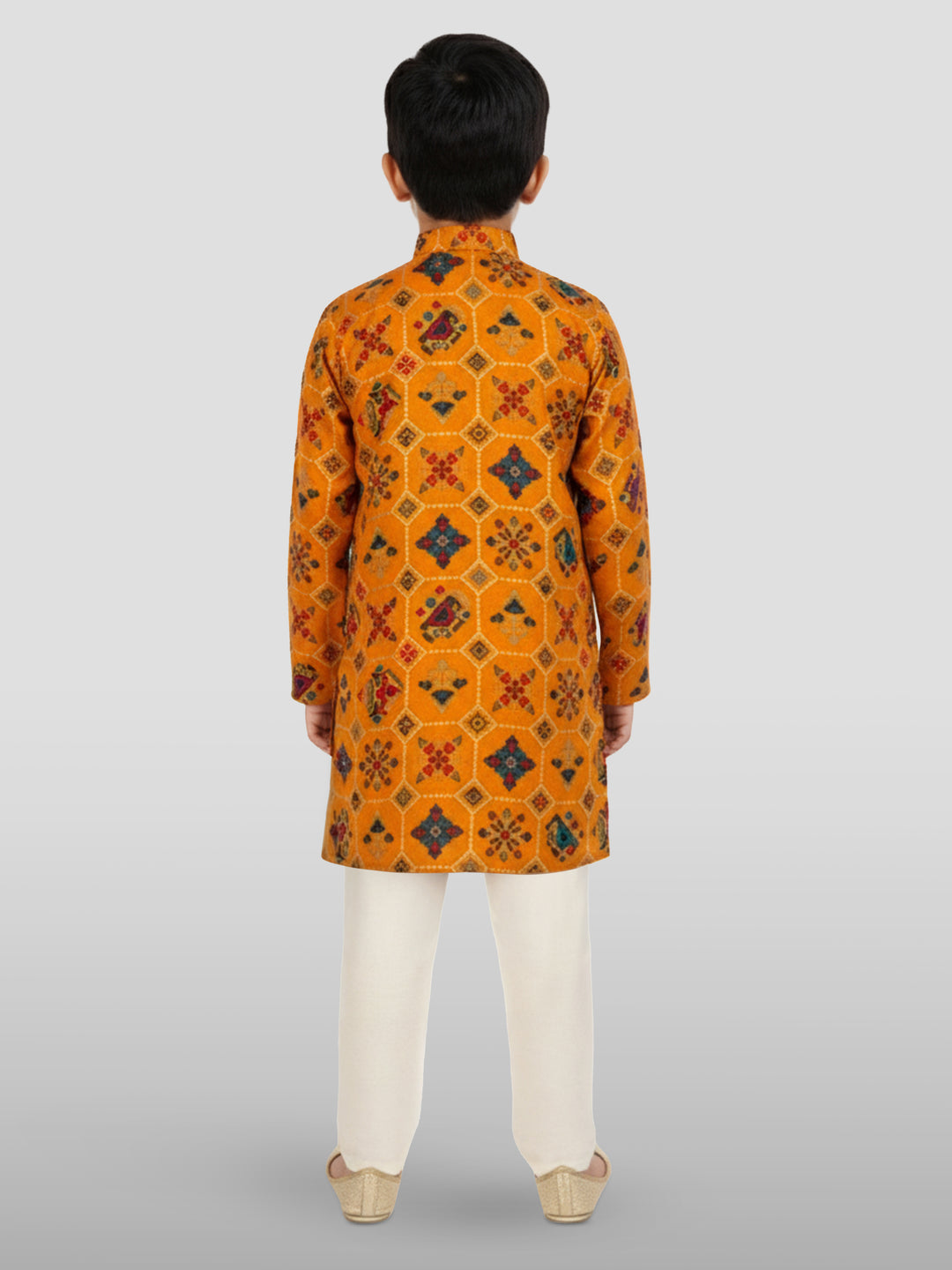 Boys Mustard Rayon Kurta Pyjama Set