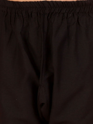 VASTRAMAY Boys' Black Embellished Georgette Kurta Pyjama Set