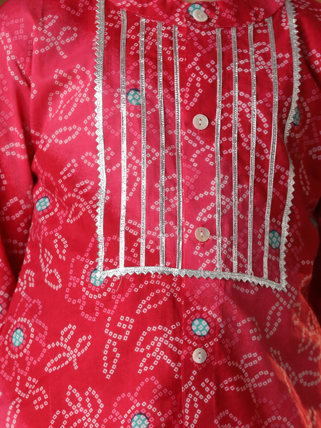 Infant Boy's' Pink And White Cotton Kurta And Pyjama Set
