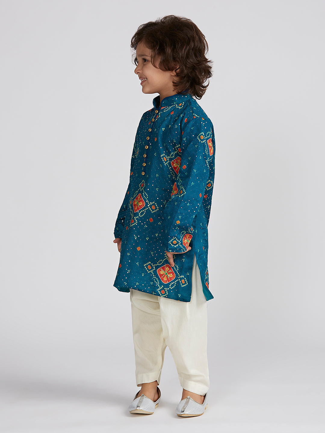 Boy's' Blue Kurta And Patiala Set