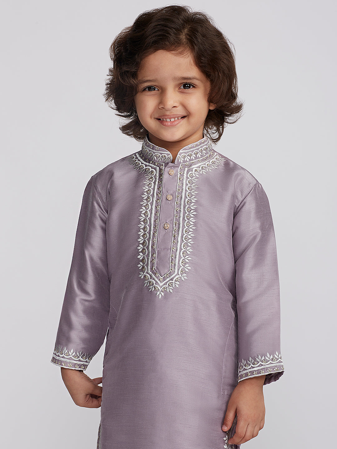 Boy's' Purple Kurta And Patiala Set