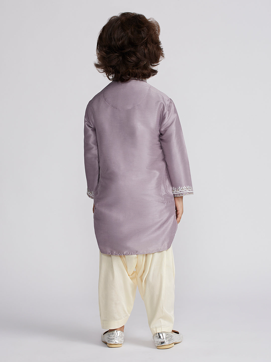 Boy's' Purple Kurta And Patiala Set