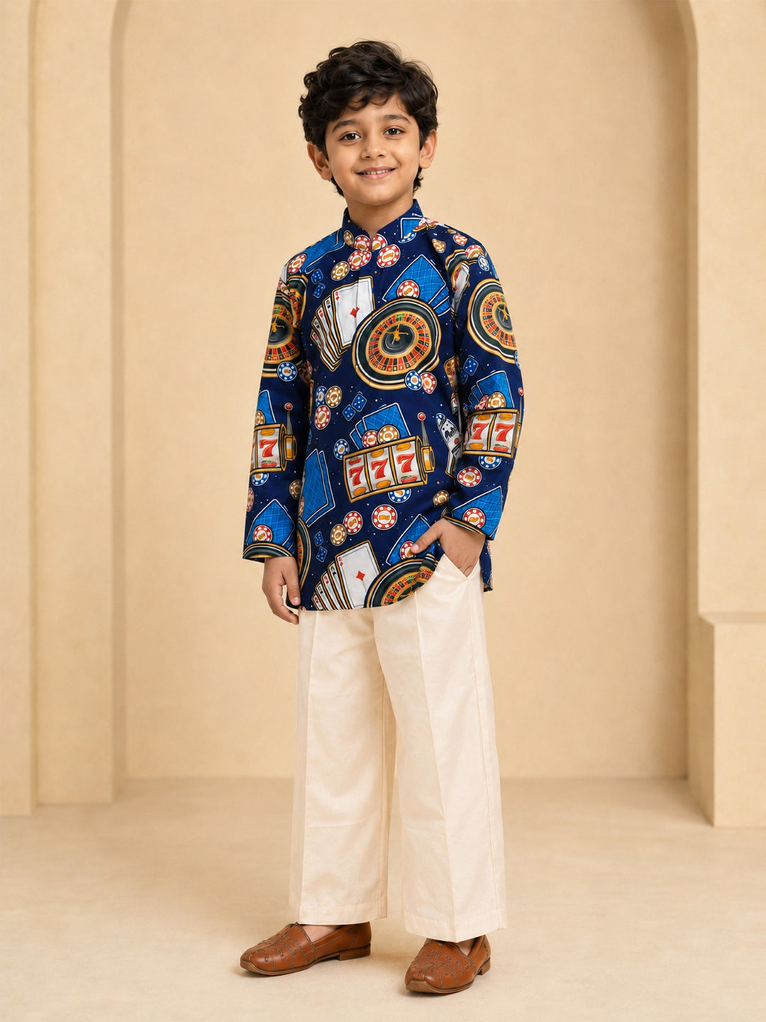 Boy Blue Muslin Kurta and Pyjama Set Festive, Festive Glitz, Indated Traditions, Summer / Casual, All regions Ethnic Wear