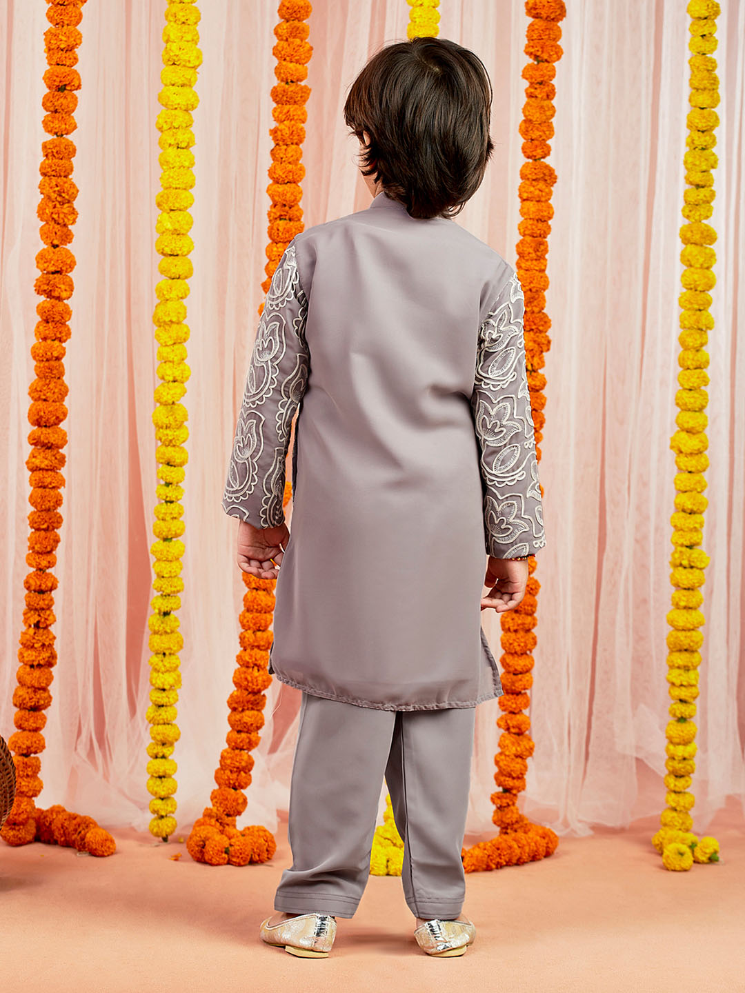 Boy's Yellow Kurta And Pyjama Set