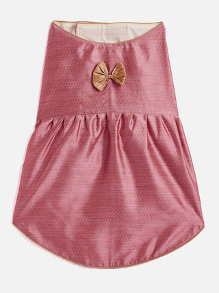 PAWS BY VASTRAMAY Dogs' Pink Woven Silk Blend Dress