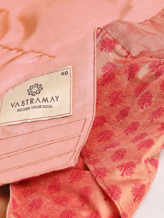 VASTRAMAY Dogs' Pink Printed Flared Frock With Attached Bow