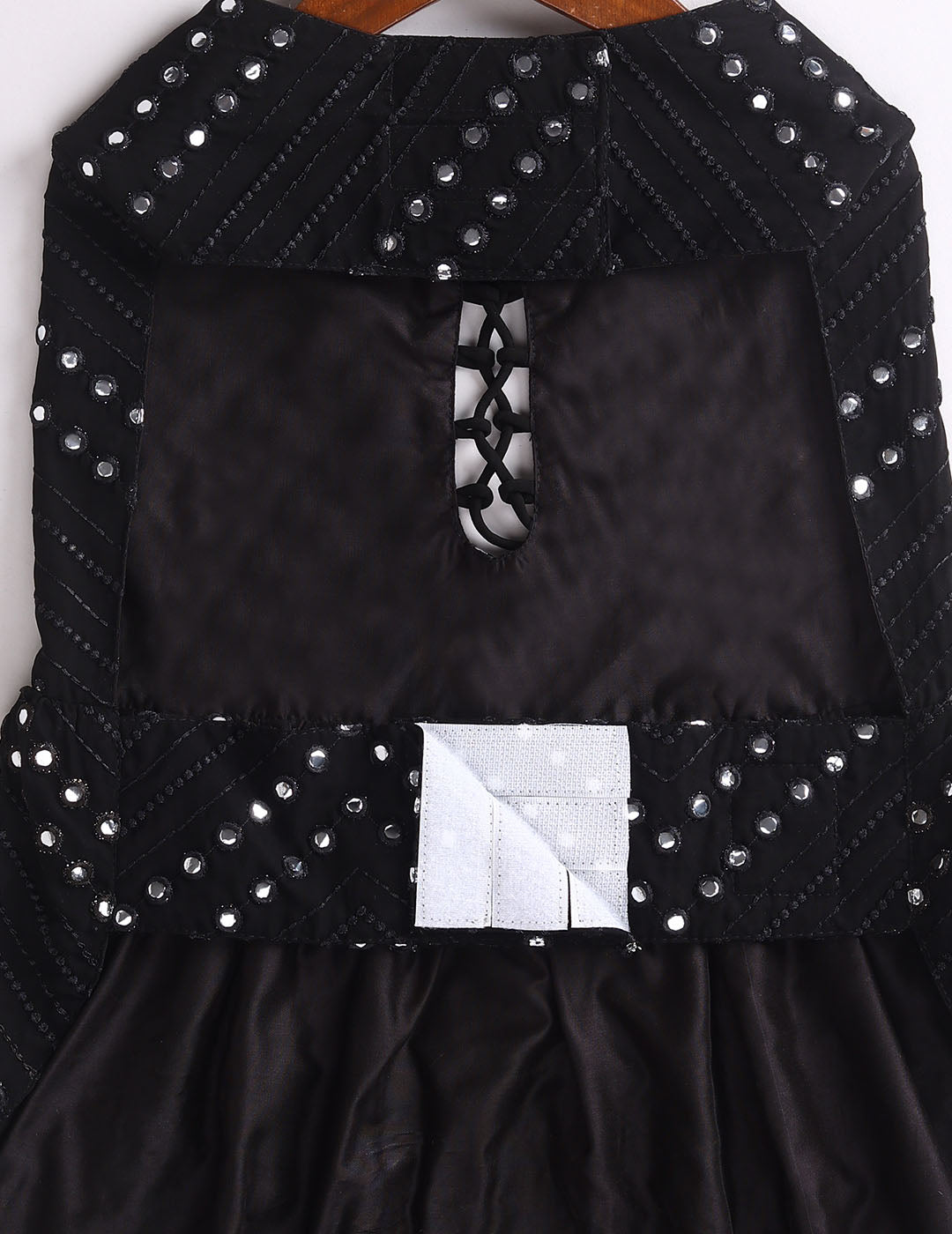 Dogs Allover Mirror Work Embroidered Dress