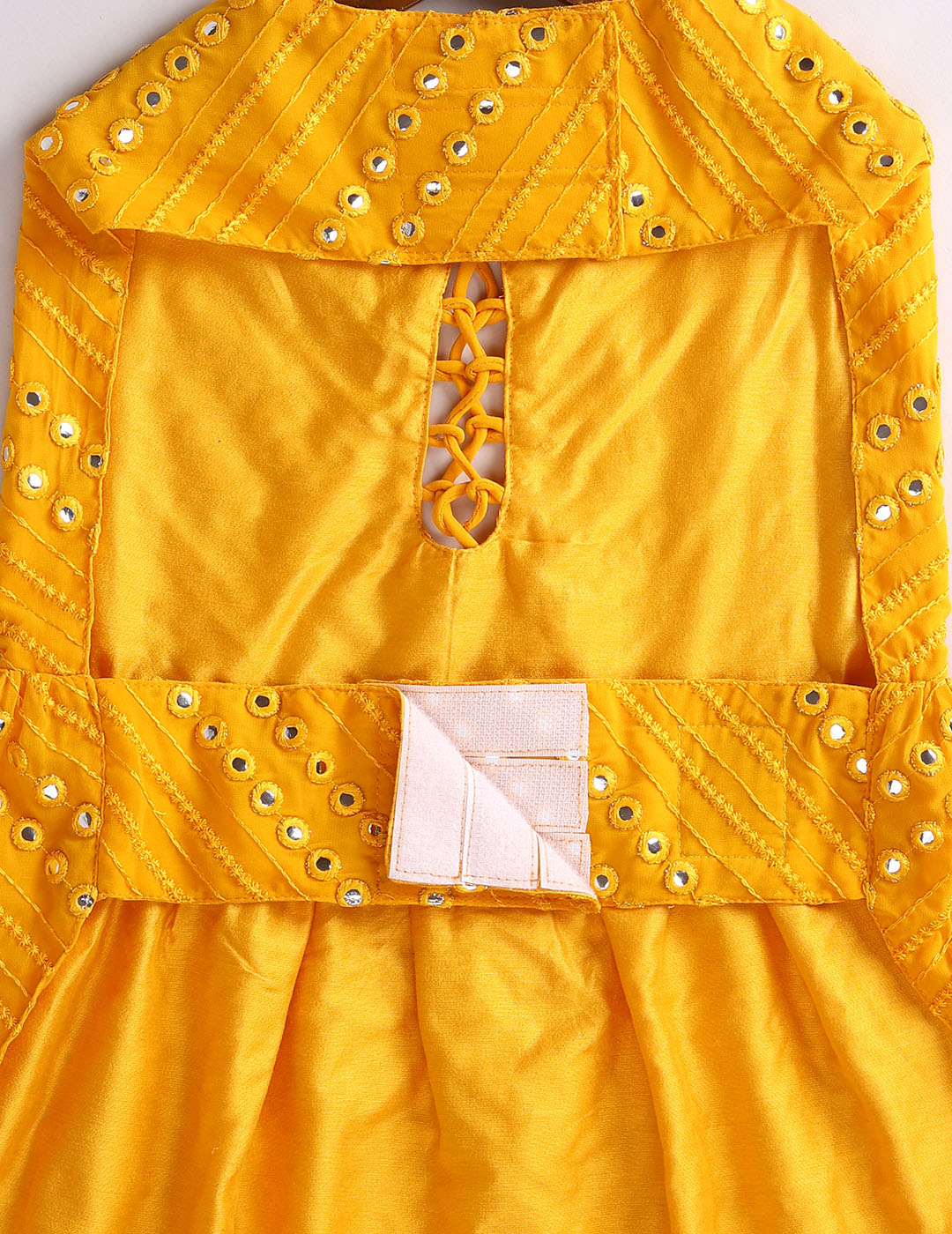 Dogs Allover Mirror Work Sleeveless Embroidered Dress