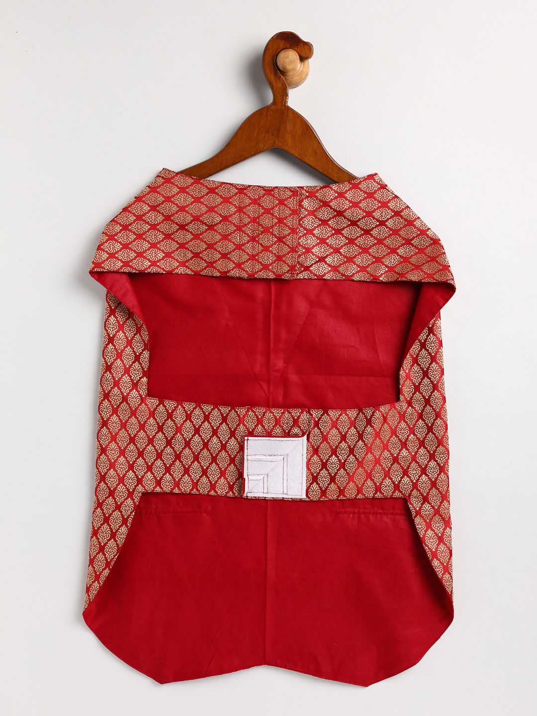 Dogs' Maroon Silk Blend Tuxedo With Attached Shirt