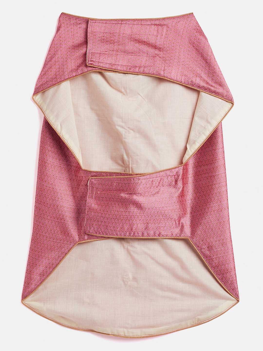 Dogs' Pink Woven Silk Blend Ethnic Jacket