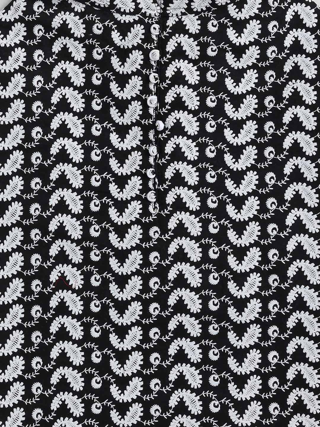 Dogs' Black Chikankari Pure Cotton Ethnic Kurta