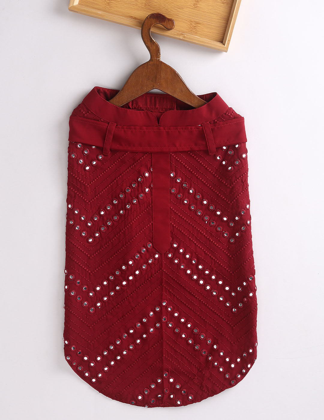 Dogs Allover Mirror Work Silk Blend Embroidered Kurta With Dupatta