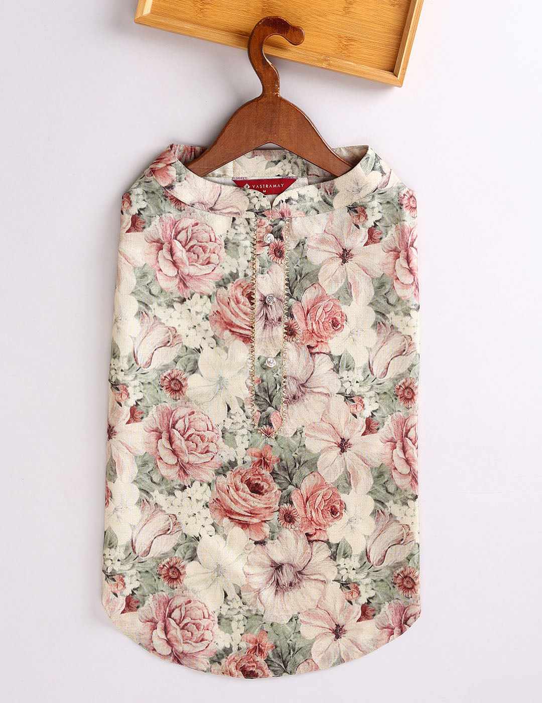 Dogs Allover Printed Silk Blend Ethnic Jacket