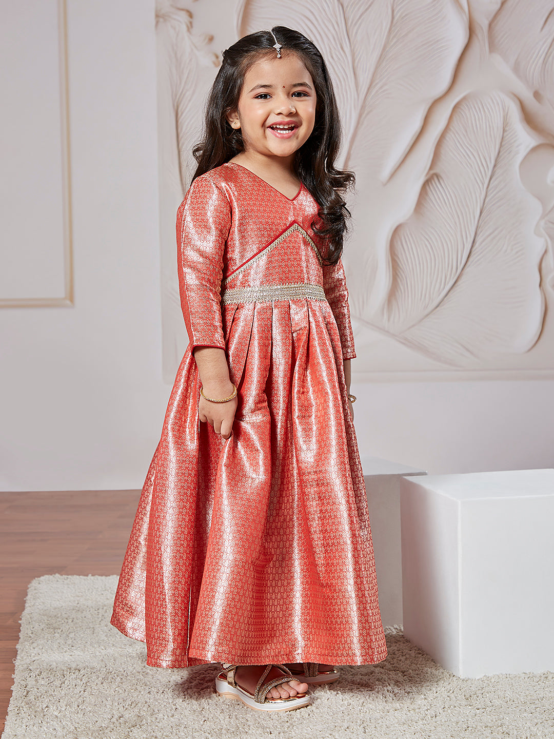 Girl's' Red Anarkali