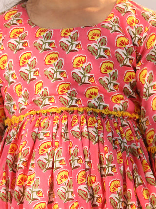 VASTRAMAY Girls' Pink Dress