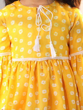 VASTRAMAY Girls' Yellow Dress