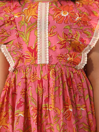 VASTRAMAY Girls' Pink Dress
