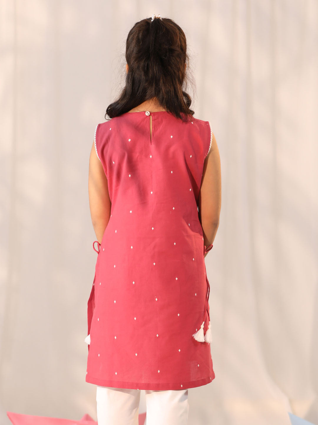 Girl's' Pink Only Kurta