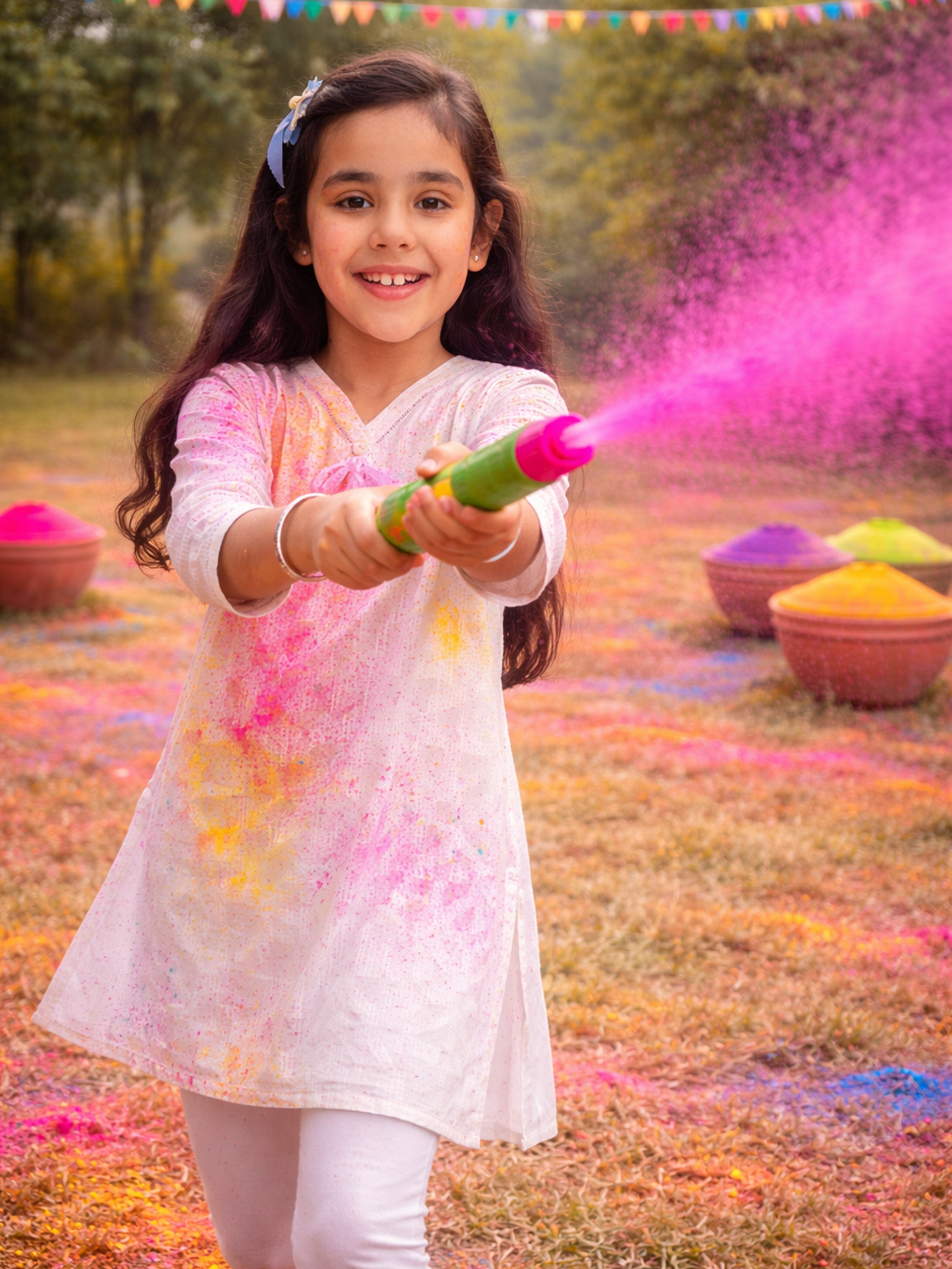 Girl's' White Only Kurta