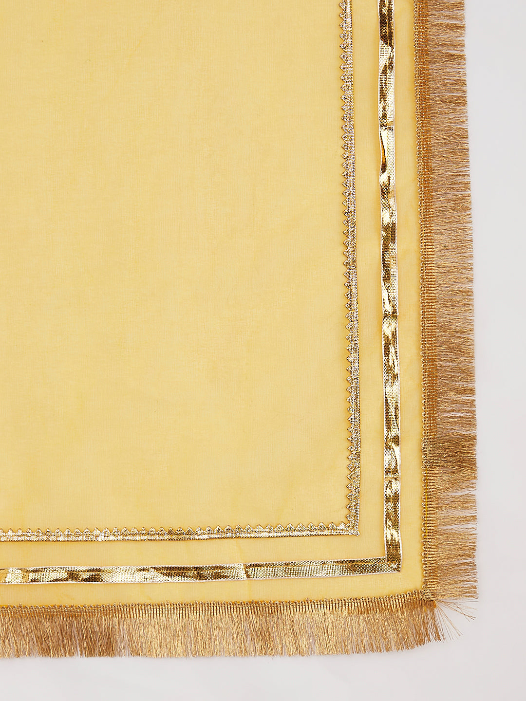 Girl's' Yellow Kurta Set With Dupatta