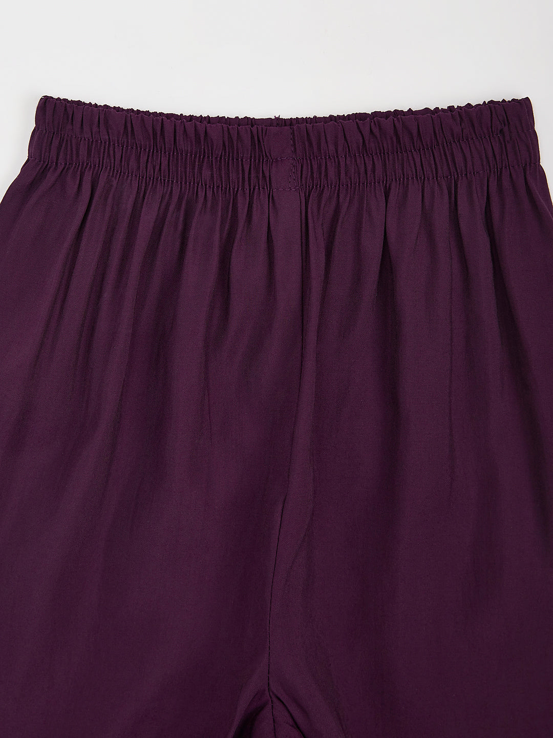 Girl's' Purple Kurta Set With Dupatta