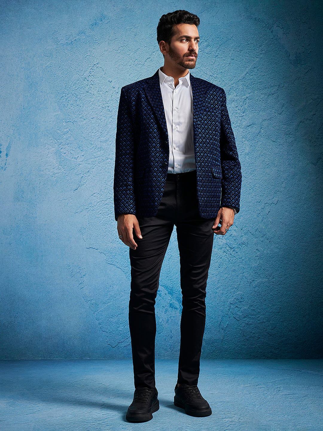Men's Blue Velvet Blazer