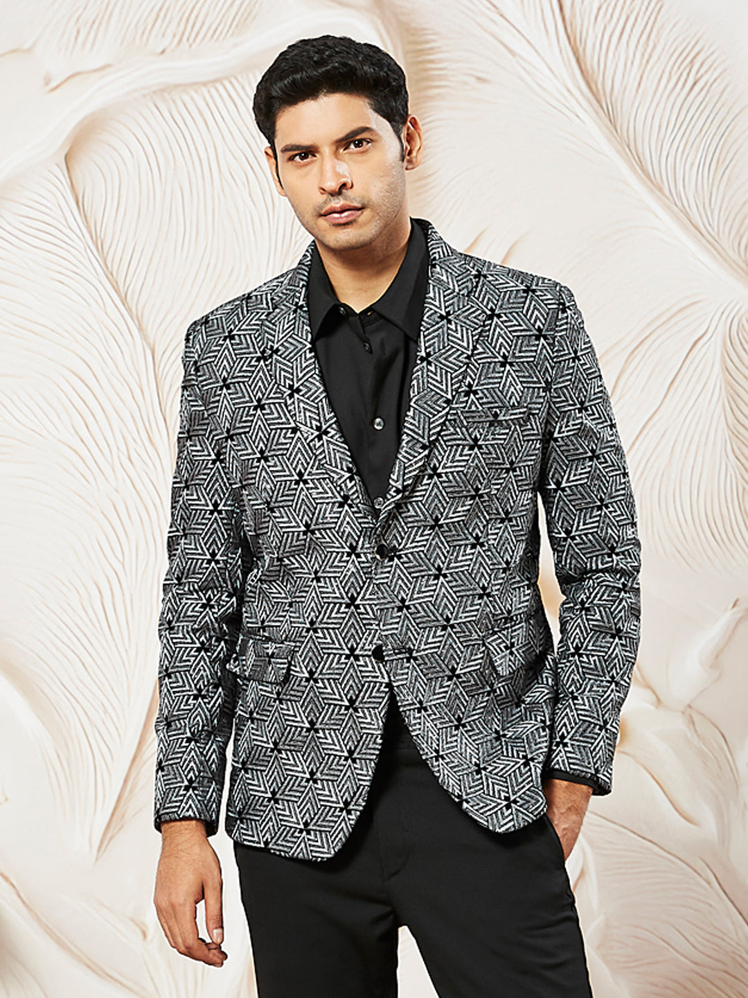 Men's Grey Velvet Blazer