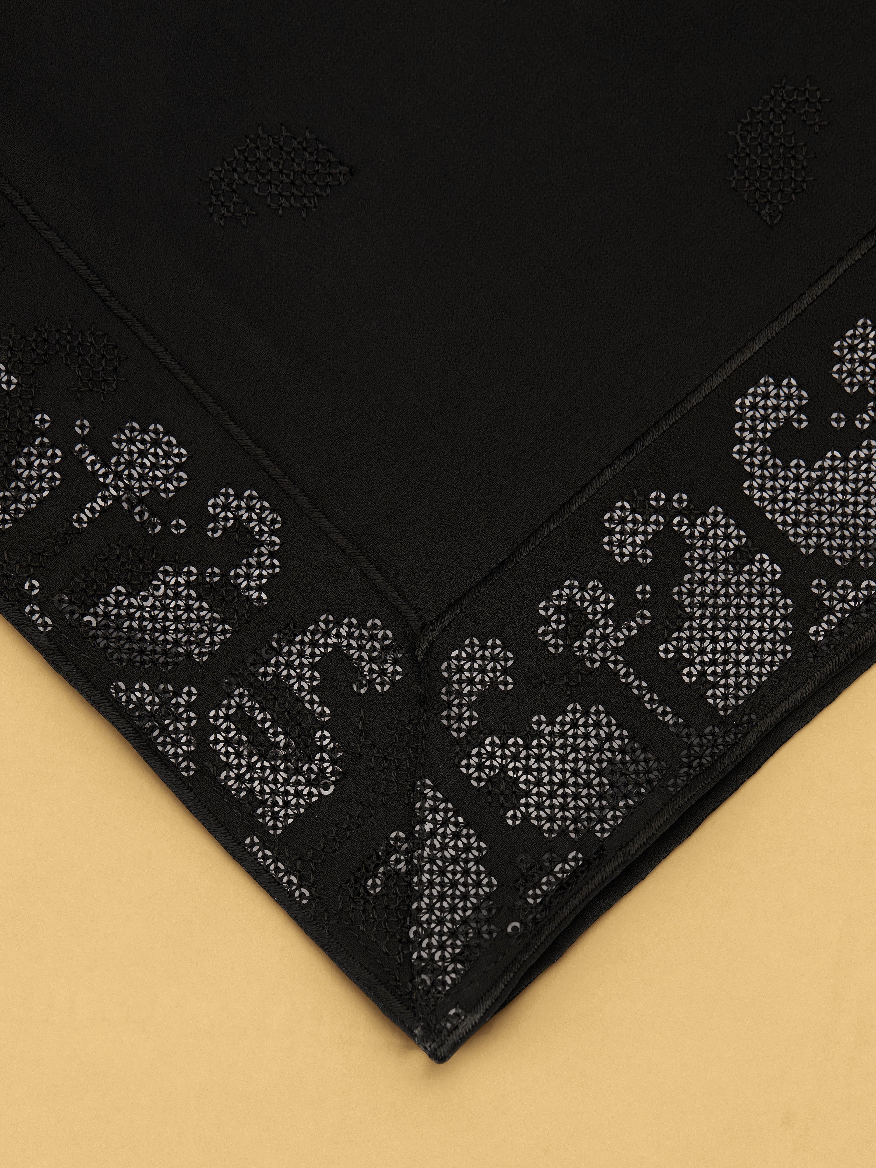 Men's Black Solid Dupatta