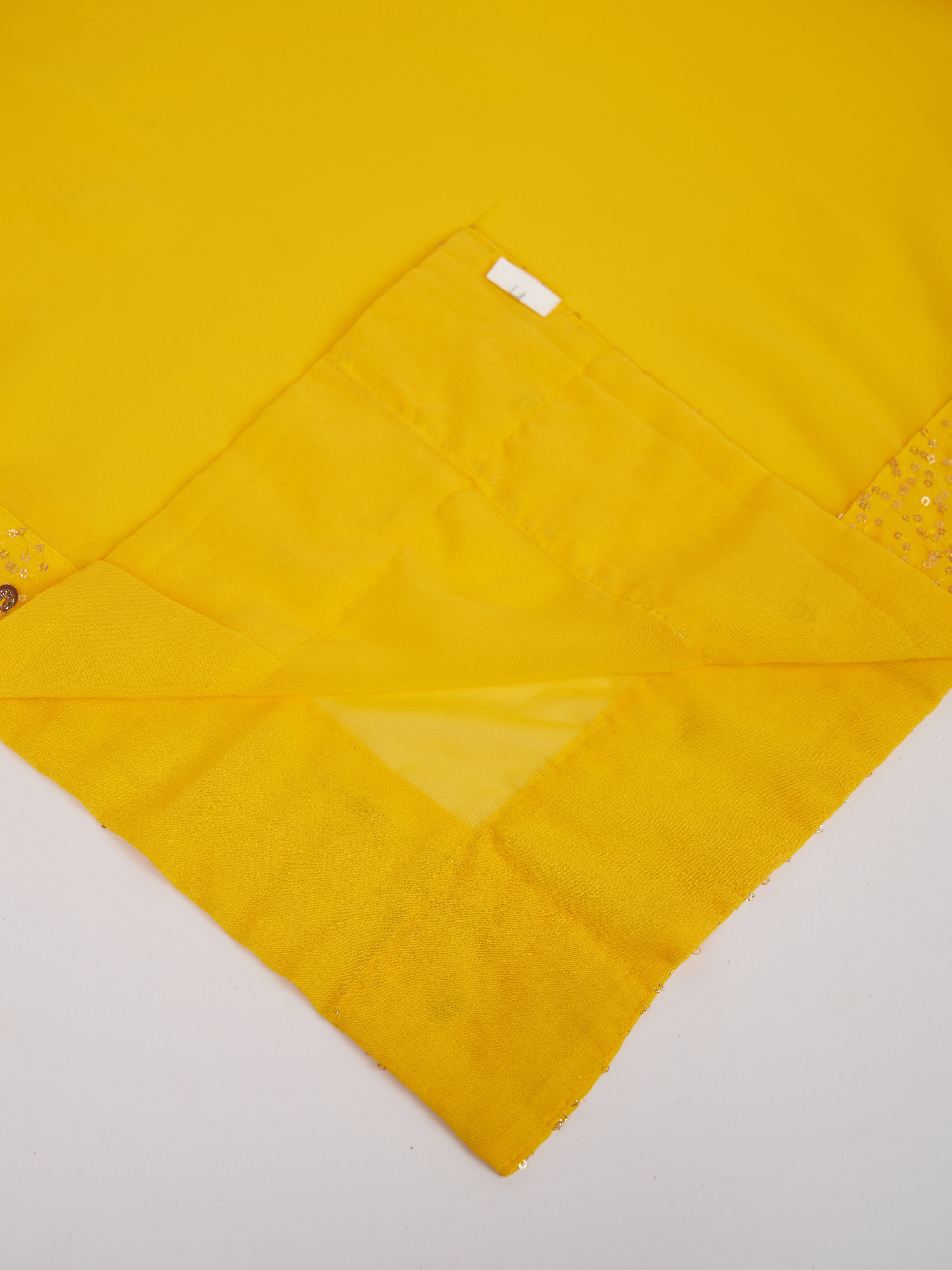 Men Yellow Georgette Sequin Embroidered Dupatta