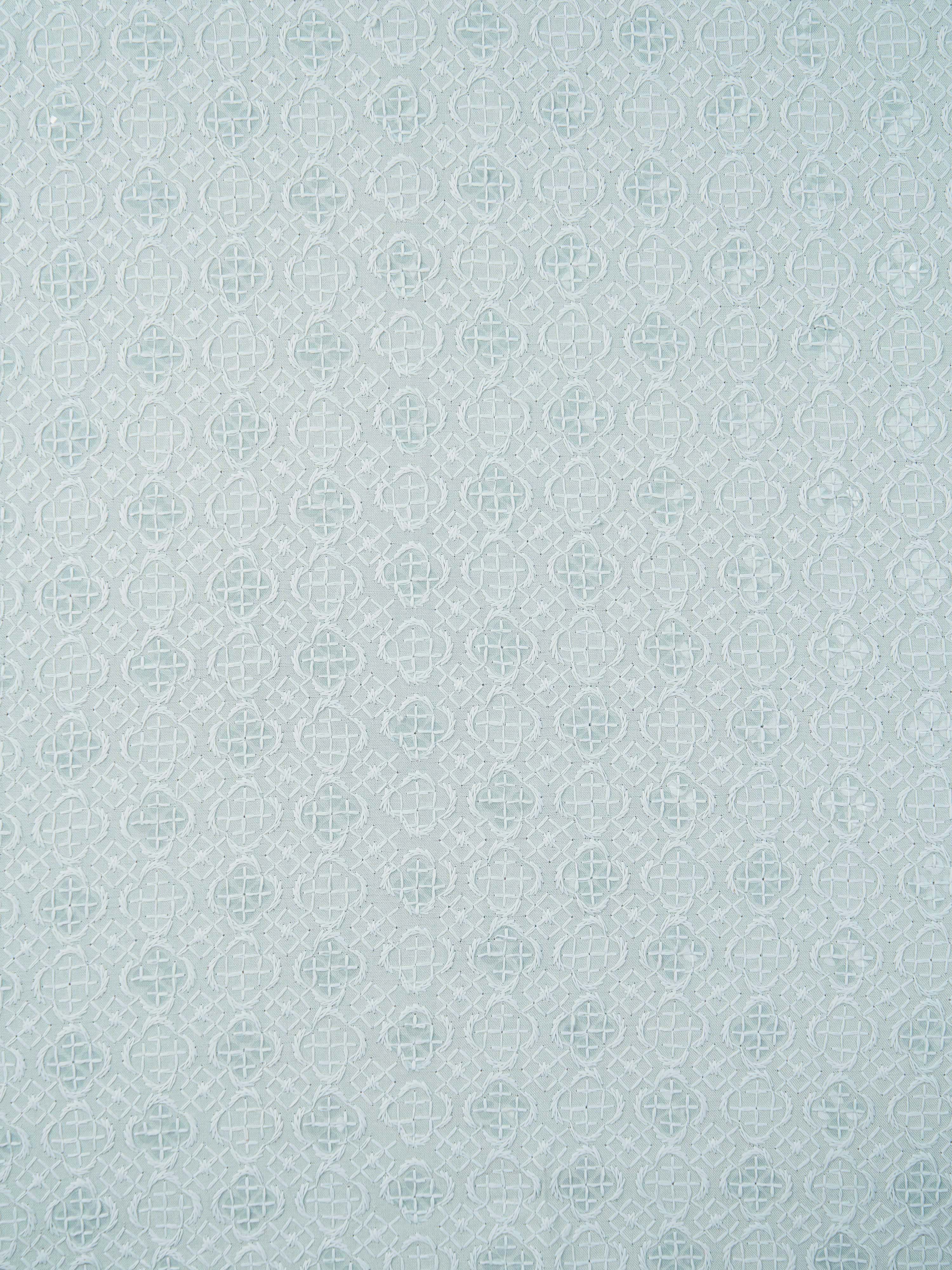 Men Aqua Silk Blend Embroidered Dupatta