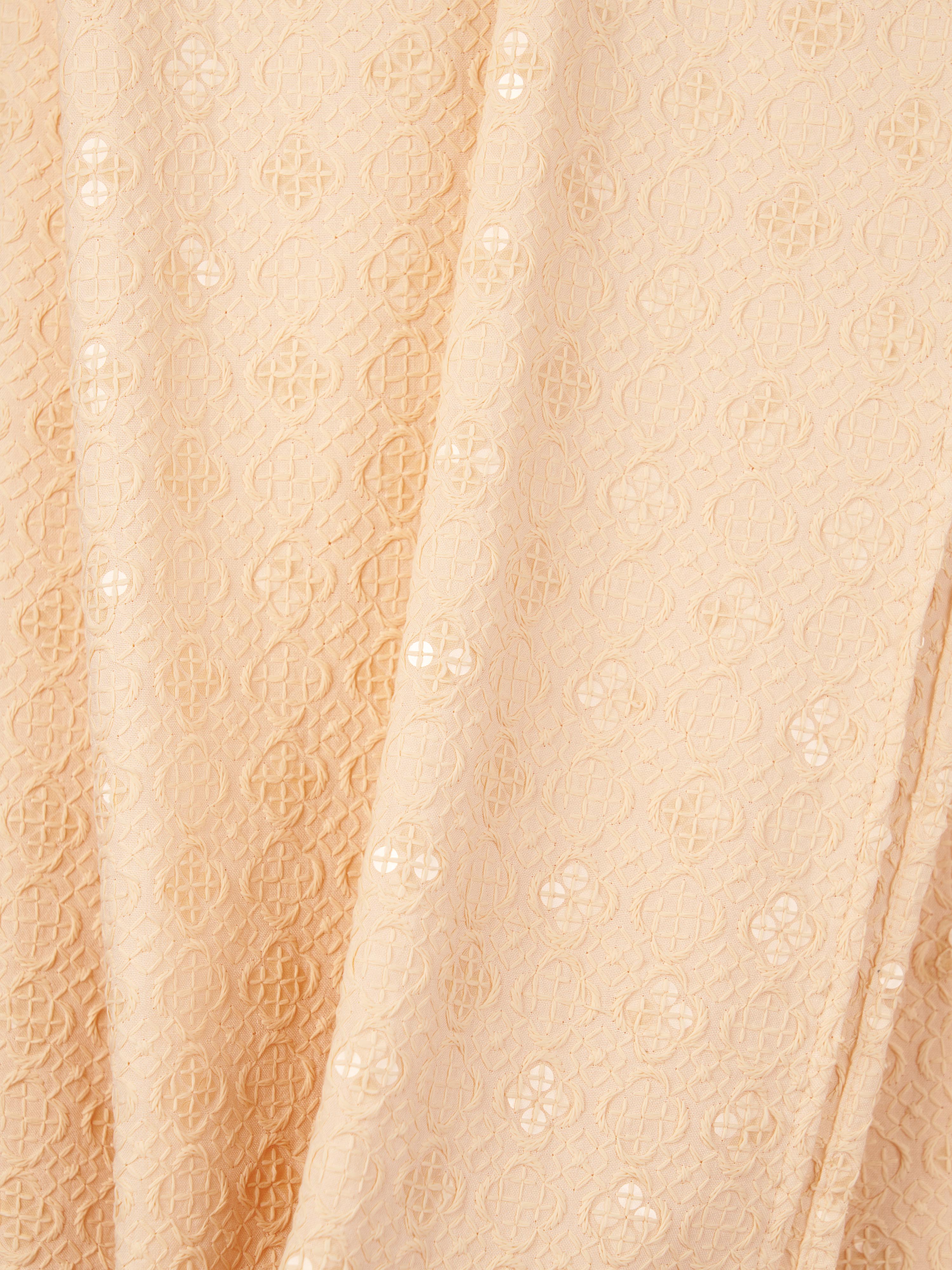 Men Peach Silk Blend Embroidered Dupatta