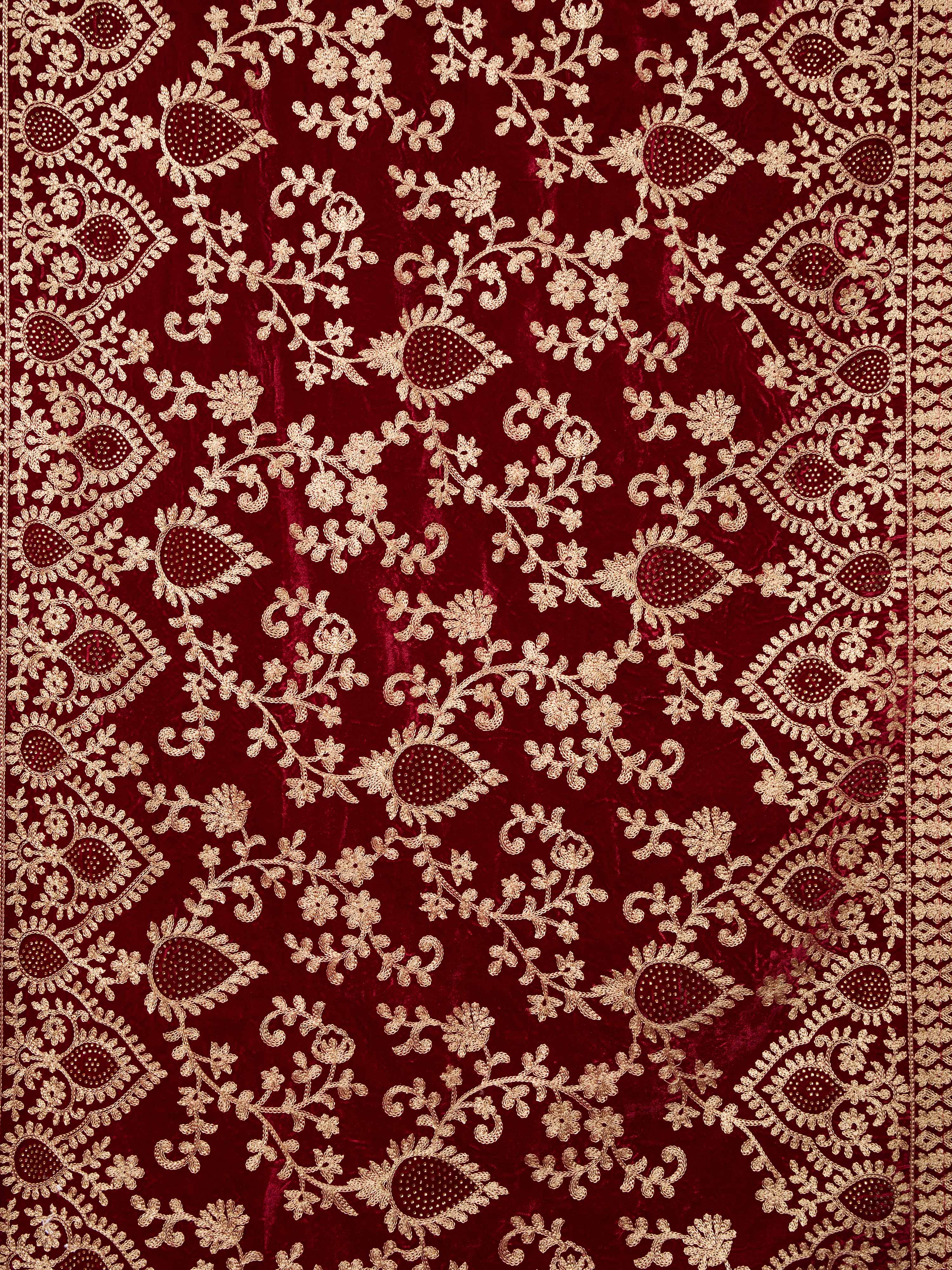 Velvet Material with Thread Embroidery Dupatta