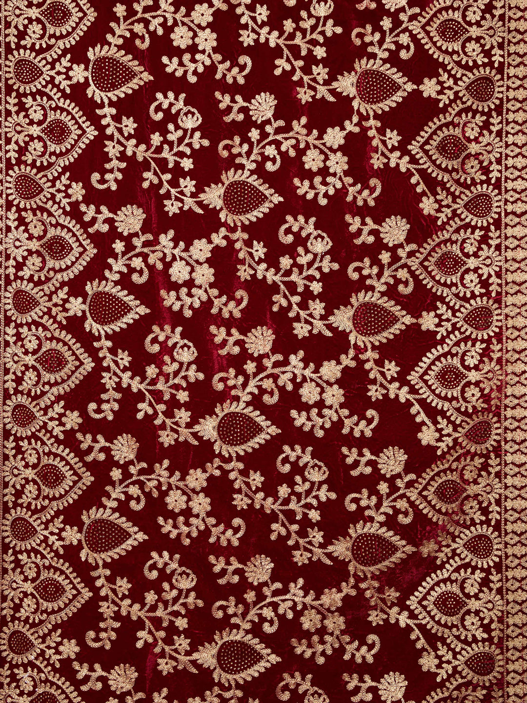 Velvet Material with Thread Embroidery Dupatta