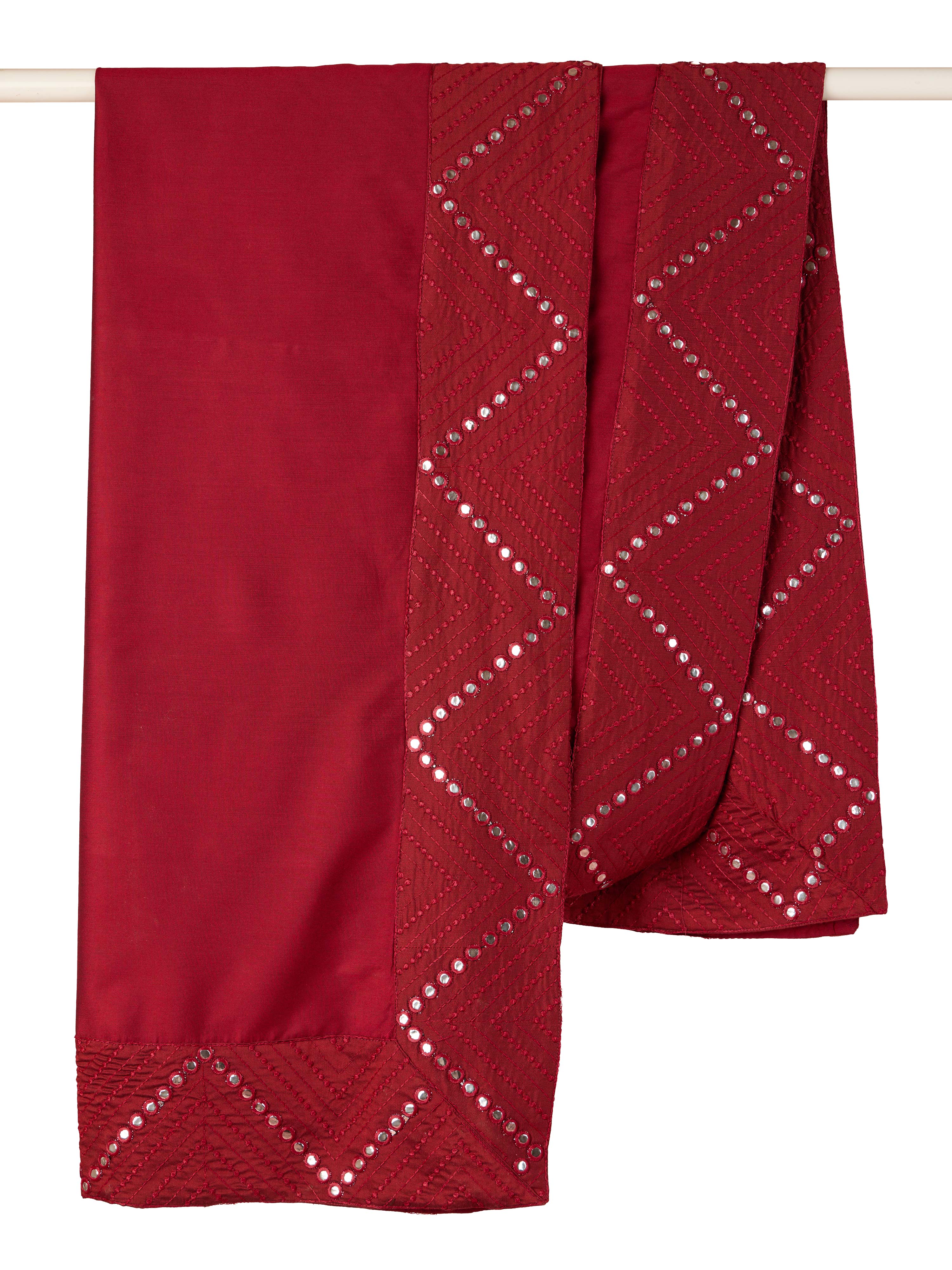 Men's Maroon Viscose Mirror Work Dupatta