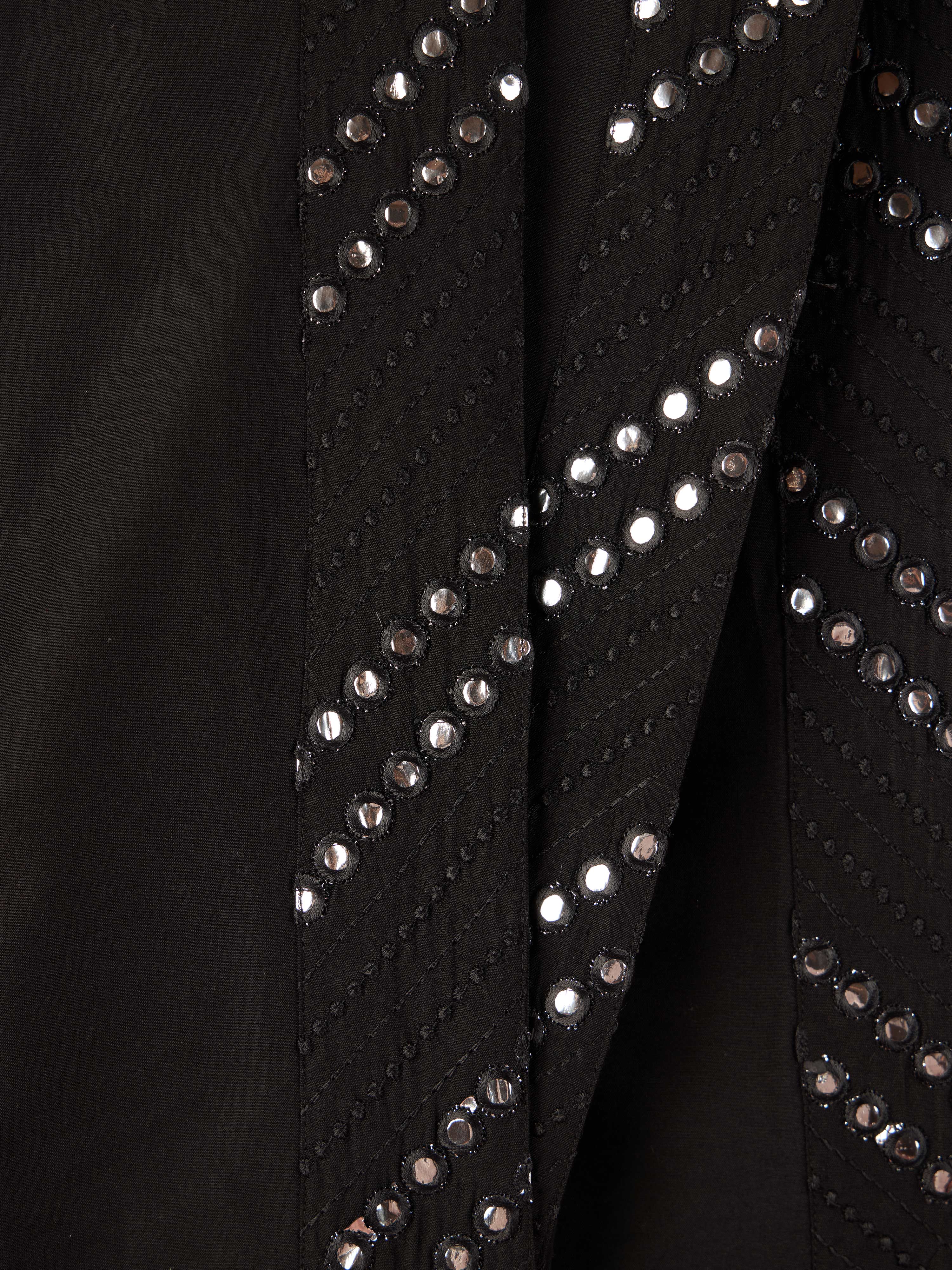 Men's Black Viscose Mirror Work Dupatta