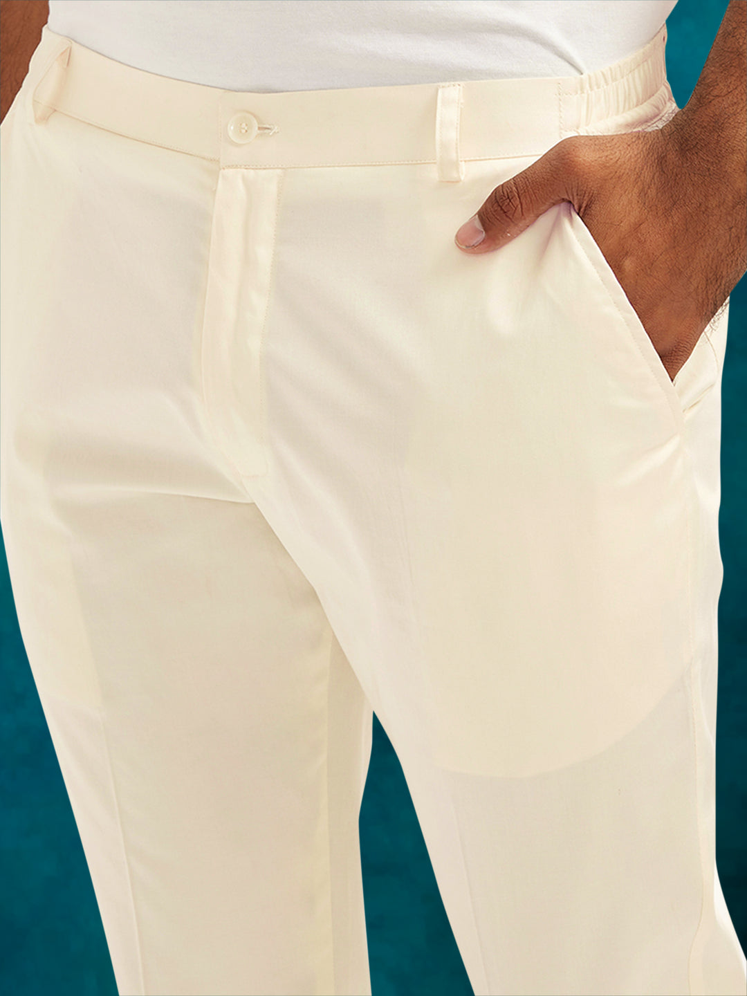 Men Beige Jacquard Silk Blend Indo-Western with Cream Kurta &amp; Pant Set