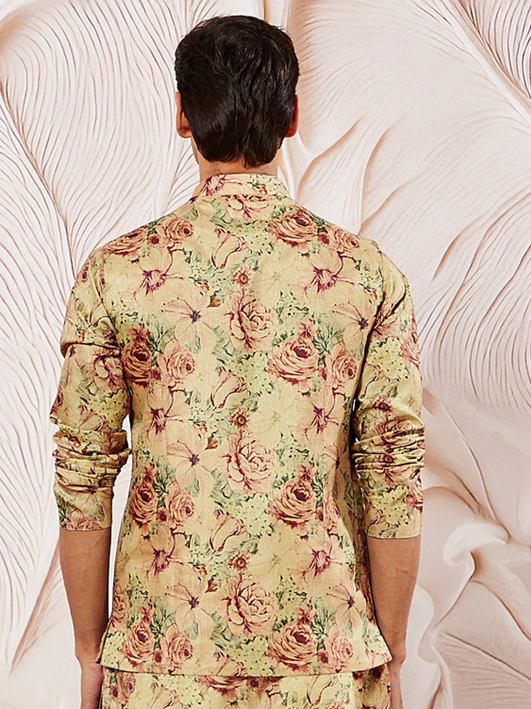 Men's Beige Printed Jacket