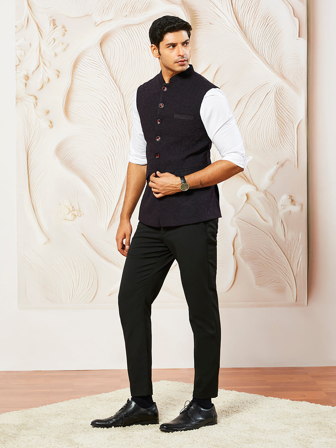 Men's Wine - Nehru Jacket