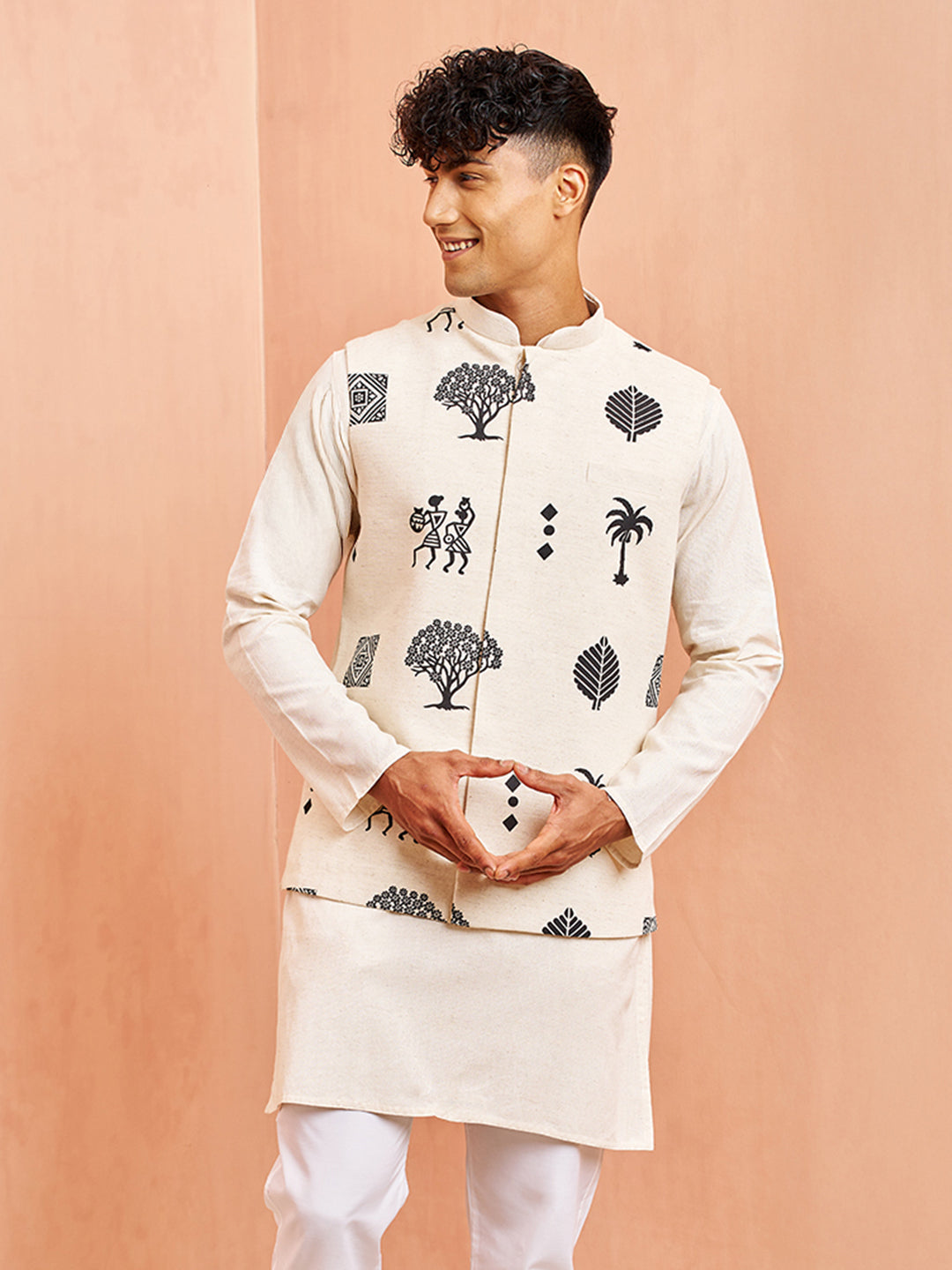 Men's Cream Cotton Jacket