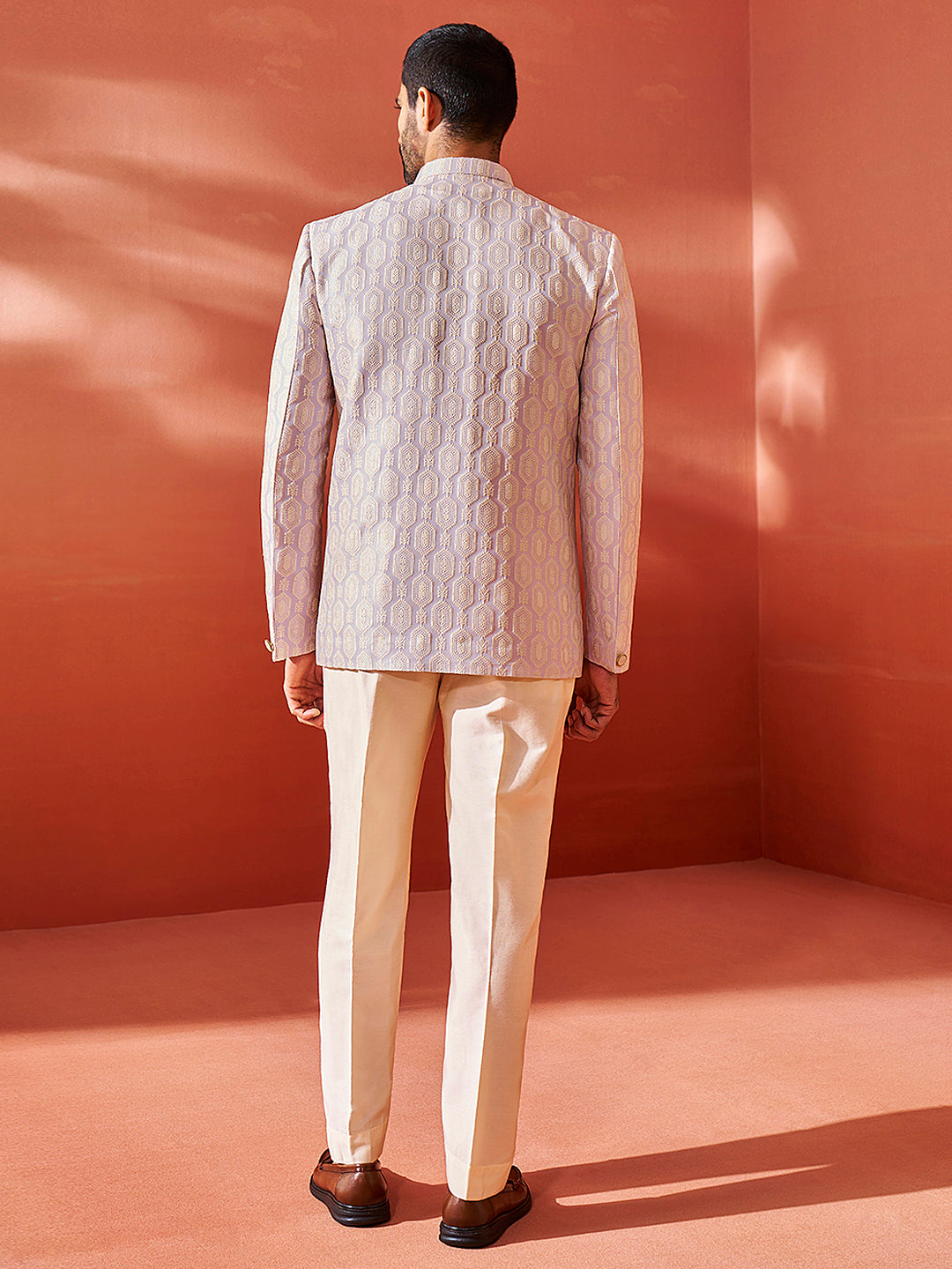 Men's Purple Silk Blend Jodhpuri