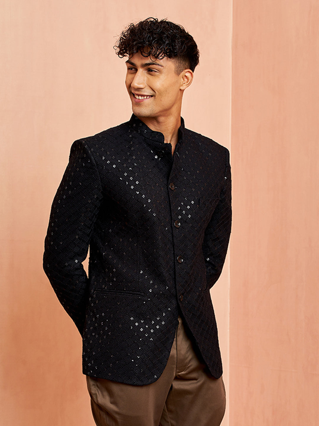 Men's Black Schiflli Jodhpuri
