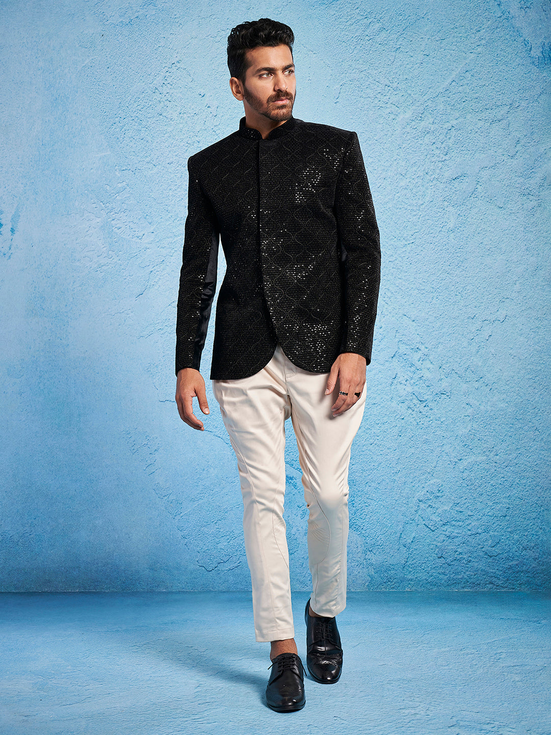 Men's Black - Jodhpuri Pyjama Set