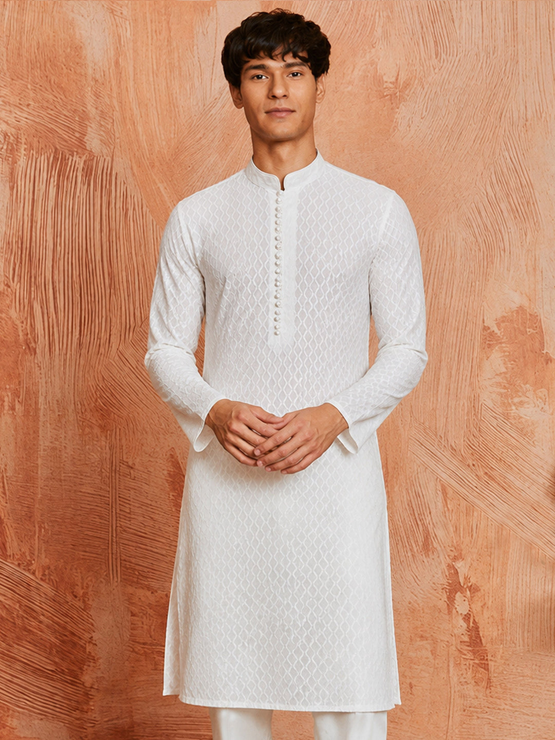 Men White Pure Cotton Kurta Independence Day Ethnic Wear